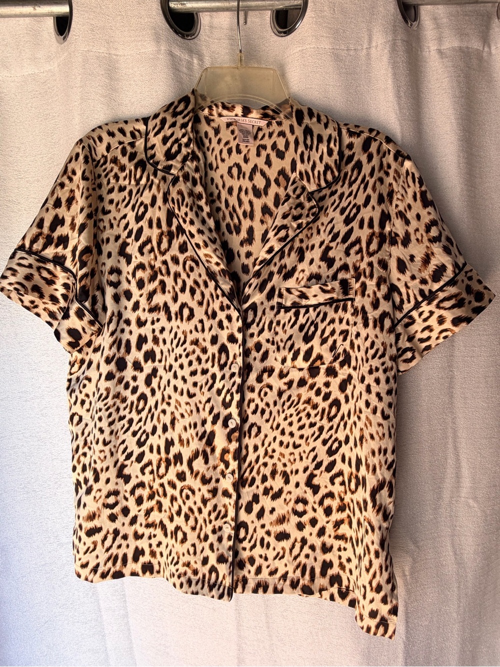 Victoria's Secret Leopard Print Blouse and Shorts in Tan and Black